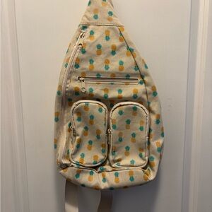 Pineapple Print Sling Backpack